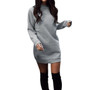 Turtleneck Long Sleeve Sweater Dress Women Autumn Winter Loose Tunic Knit Pullovers Sweater Casual Knitted Dresses upgrade