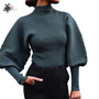 Turtleneck Woman Sweaters Fall Long Sleeve Knitted Sweaters for Women Winter Clothes Women Crop Top Women Jumper Cropped Sweater