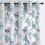 Topfinel Blue Tropical Leaves Print Sheer Curtains for Living Room Window Curtain Bedroom Kitchen Tulle Curtains Room Divider