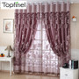 TopFinel luxury jacquard shade tulle for window sheer curtains for living room bedroom kitchen blinds windows treatments fabric