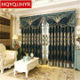 European high quality chenille green embroidered curtains for living room windows classic luxury elegant curtains for bedroom