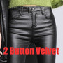 Leather Winter leggings Velvet Women High Waist