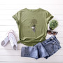 Women T Shirts Fashion Print Short Sleeve Summer Cotton