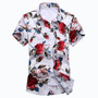 Summer Trend Men's Floral Shirts Cotton Short Sleeve Casual Hawaii Shirt