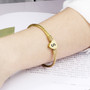 Heart Bracelet Bangle With Letter Fashion Initial Alphabet Charms Bracelets For Women