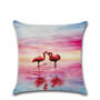 Birds Throw Pillow Case Linen/cotton Flamingo Cushion Cover Car Sofa Home Decor