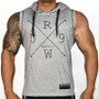 Men bodybuilding Sleeveless hoodie Tank top Sweatshirt gyms Fitness workout Cotton Sportswear male Brand Hooded vest clothing