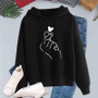 Plus Size Pullovers Girls Long Sleeve Hoodies Autumn Spring Cute Women Sweatshirt And Hoody Ladies Hooded Love Printed Casual