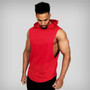 cotton sleeveless shirts gym hooded tank top men Fitness Vest Solid workout tanktop men