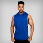 cotton sleeveless shirts gym hooded tank top men Fitness Vest Solid workout tanktop men