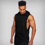 cotton sleeveless shirts gym hooded tank top men Fitness Vest Solid workout tanktop men