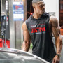 Men Bodybuilding Stringer Hoodie Tank top Workout Singlet Fitness Sleeveless Shirt