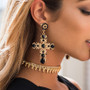 Boho Style Elegent Cross Drop Earrings