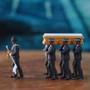 8pcs The Coffin Team Figure Carrying Coffin Toys Gift Home Decoration