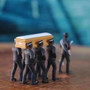 8pcs The Coffin Team Figure Carrying Coffin Toys Gift Home Decoration