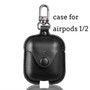 Luxury Soft For Apple Airpods Case Accessories Luxury Leather Case For AirPods 2 pro Earphone 3 Black Cover With Keychain hook