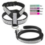 Suede Rhinestone Dog Harness and Leash Set