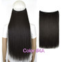 Heat Resistant B5 Synthetic Fiber 20" Silky Straight Invisible Halo Hair Extensions