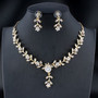 Classic women's wedding jewelry set silver / gold color fine necklace earrings
