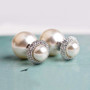 Silver color double side female earrings