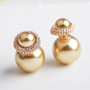 Silver color double side female earrings