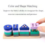 Small Mini Size Wooden Toy Building Blocks Early Learning Educational Toys Color Shape Match