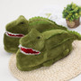 Slippers Cute Crocodile Flat Shoes Indoor Warm Fur Shoes