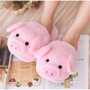 Winter Women Warm Indoor Slippers Pink Pig Cute Women's Soft Furry Plush Woman Comfort House Shoes