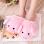 Winter Women Warm Indoor Slippers Pink Pig Cute Women's Soft Furry Plush Woman Comfort House Shoes