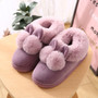 Winter Slippers Women Furry Slides Lovely Plush Rabbit Ball Cotton Shoes Thick Bottom Home Shoes Warm