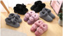 Winter Slippers Women Furry Slides Lovely Plush Rabbit Ball Cotton Shoes Thick Bottom Home Shoes Warm