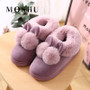 Winter Slippers Women Furry Slides Lovely Plush Rabbit Ball Cotton Shoes Thick Bottom Home Shoes Warm