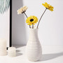 Shatterproof Vase Imitation Ceramic Flower Pot Origami Plastic Vases for Decoration Milky White Basket Arrangement Home Decor