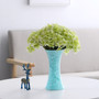 Shatterproof Vase Imitation Ceramic Flower Pot Origami Plastic Vases for Decoration Milky White Basket Arrangement Home Decor