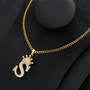 Hip Hop King Crown Letter Pendant Necklace Initial Alphabet 24" Cuban Necklace Chain