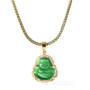 Iced Gold / Silver Buddha Pendant w/ 5mm Franco Chain / HUSTLER Pendant w/ 4mm Rope Chain Set