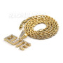 Iced Gold / Silver Buddha Pendant w/ 5mm Franco Chain / ELITE Pendant w/ 4mm Rope Chain Set