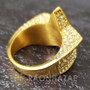 MEN Iced RING 316L STAINLESS STEEL THE LAST SUPPER GOLD / SILVER TONE CZ BLING RING