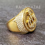 MEN Iced RING 316L STAINLESS STEEL ALLAH GOLD / SILVER TONE CZ BLING RING