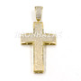 Iced 14K Gold Big Gothic Jesus CROSS Brass Pendant w/10mm Cuban Chain Set