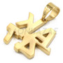 Stainless Steel Gold AK-47 Lettered Pendant w/ 5mm Miami Cuban Chain