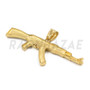 Stainless Steel Gold AK-47 Pendant w/ 5mm Miami Cuban Chain