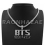 K-pop BTS Bangtan Boys Army Korean Lettered Pendant w/4mm 18" Franco Chain S