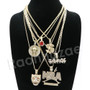 Hip NBA Drake Tiger Savage Dollar Red Ruby Pharaoh Pendant Necklace Set