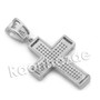 Lab diamond Micro Pave Jesus Cross Pendant w/ Miami Cuban Chain BR126