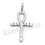 Lab diamond Micro Pave Biggie Ankh Cross Pendant w/ Miami Cuban Chain BR101