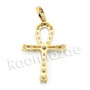 Lab diamond Micro Pave Biggie Ankh Cross Pendant w/ Miami Cuban Chain BR101