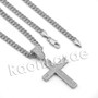 Lab diamond Micro Pave Jesus Cross Pendant w/ Miami Cuban Chain BR064