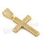 Lab diamond Micro Pave Jesus Cross Pendant w/ Miami Cuban Chain BR064