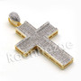 Lab diamond Micro Pave Jesus Cross Pendant w/ Miami Cuban Chain BR039